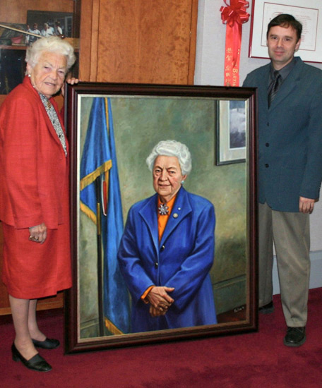 Mayor Hazel McCallion and Sergey in her Mississauga office